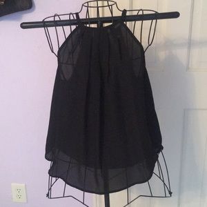 Black halter neck tank top